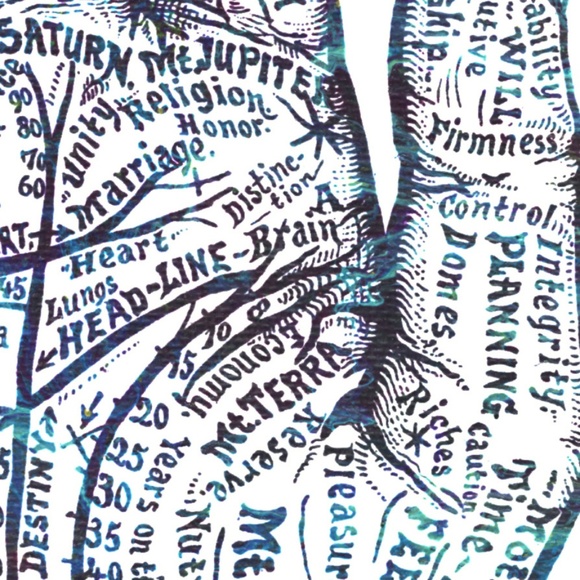 Hand palmistry Halloween abstract art print 8x10 - Picture 2 of 5